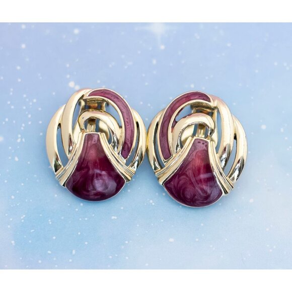 Vintage Unique Spirals Clip On Earrings | J23 - Picture 1 of 2